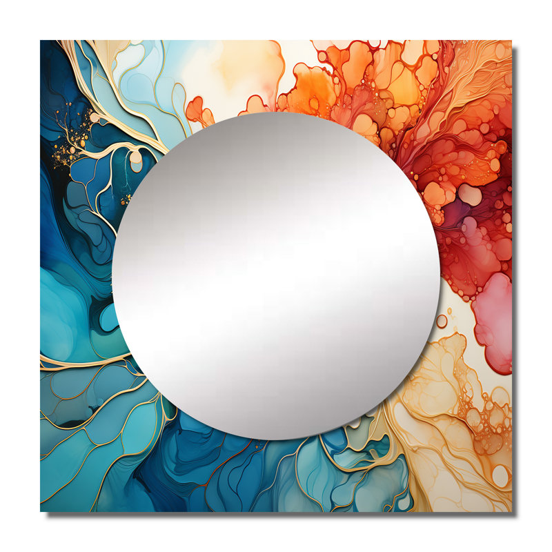 Libna - Grand miroir carré décoratif pour nourriture et boissons, 36 po x 36 po