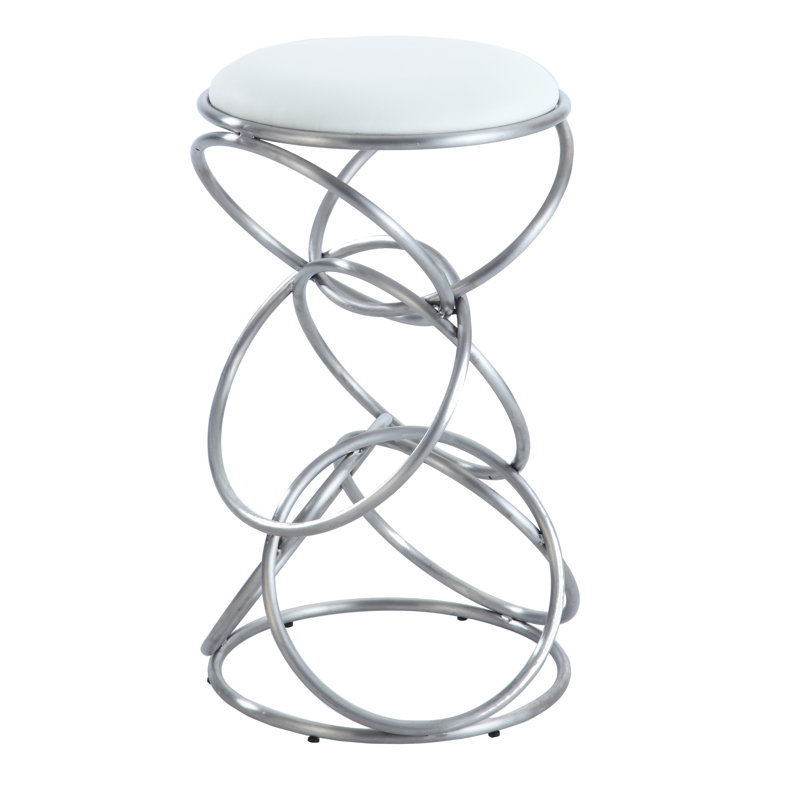 Insaf Interlocking Multi-Ring Counter Stool, White