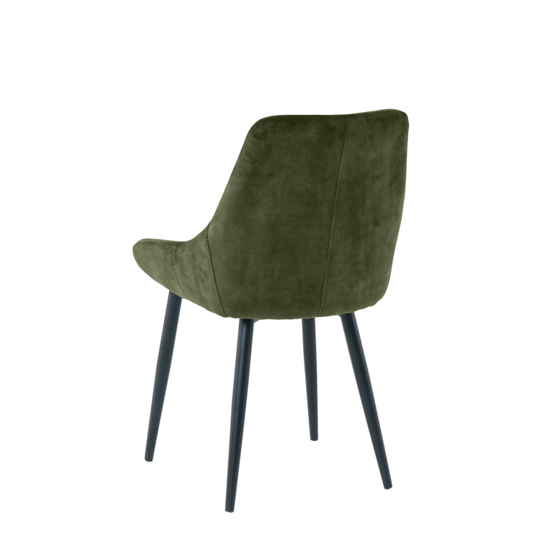 Deb 47cm H Velvet Upholstered Metal Dining Chair, Green