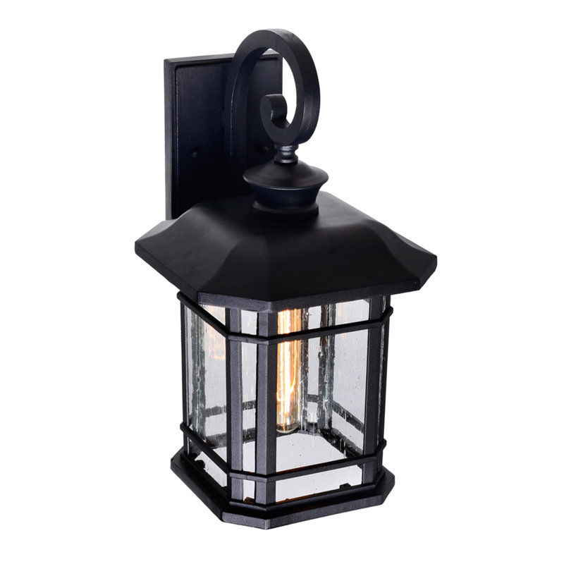 Rigdon 17'' Prairie-Style Outdoor 1-Light Wall Lantern for Porch, Patio, and Walkway, 17" H x 9" W x 10" D