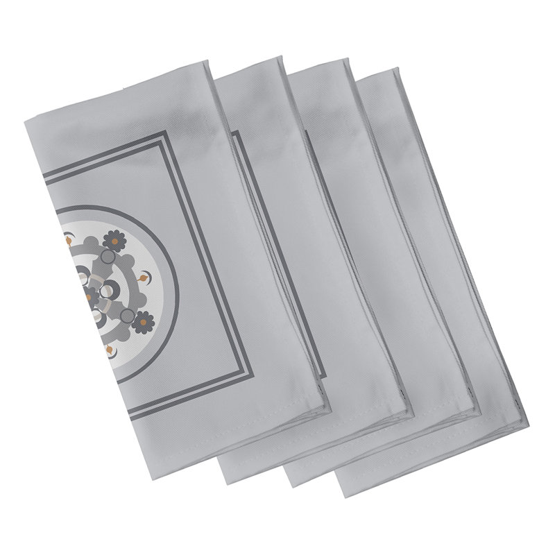 Ensemble de serviettes 4 pièces Souihla, L 18 po x L 18 po, Gris / gris foncé