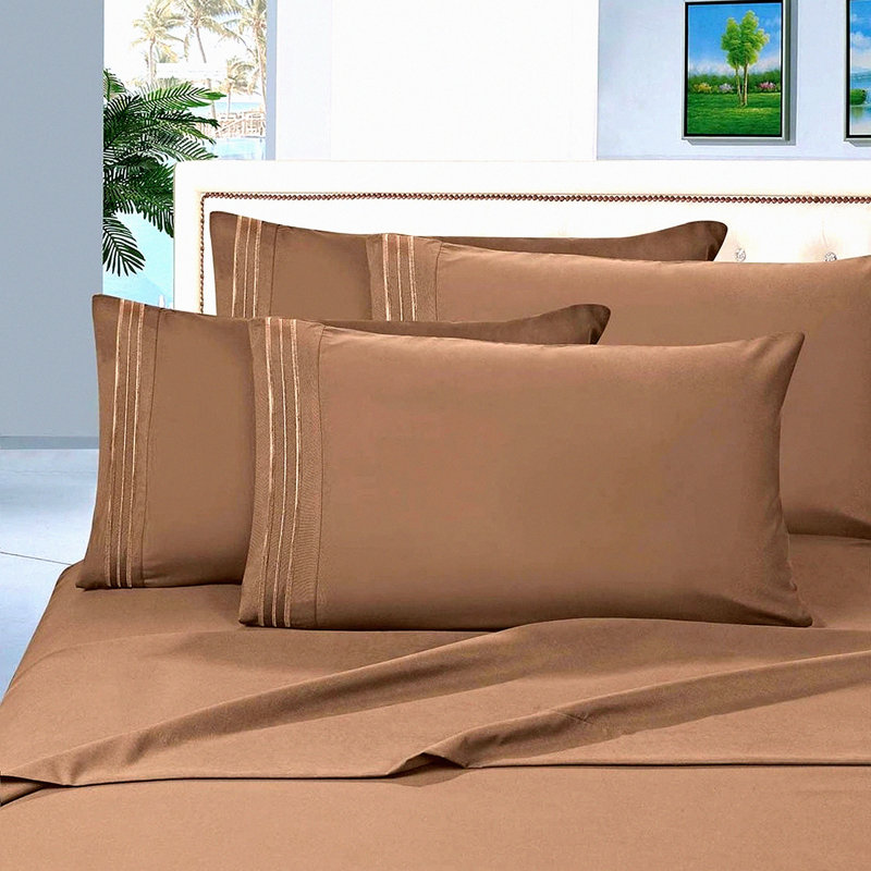1800 Thread Count Deep Pocket Bed Sheet Set - Wrinkle & Fade Resistant Full Size - 4-Piece Set - Soft & Durable - Hotel Quality Sheets