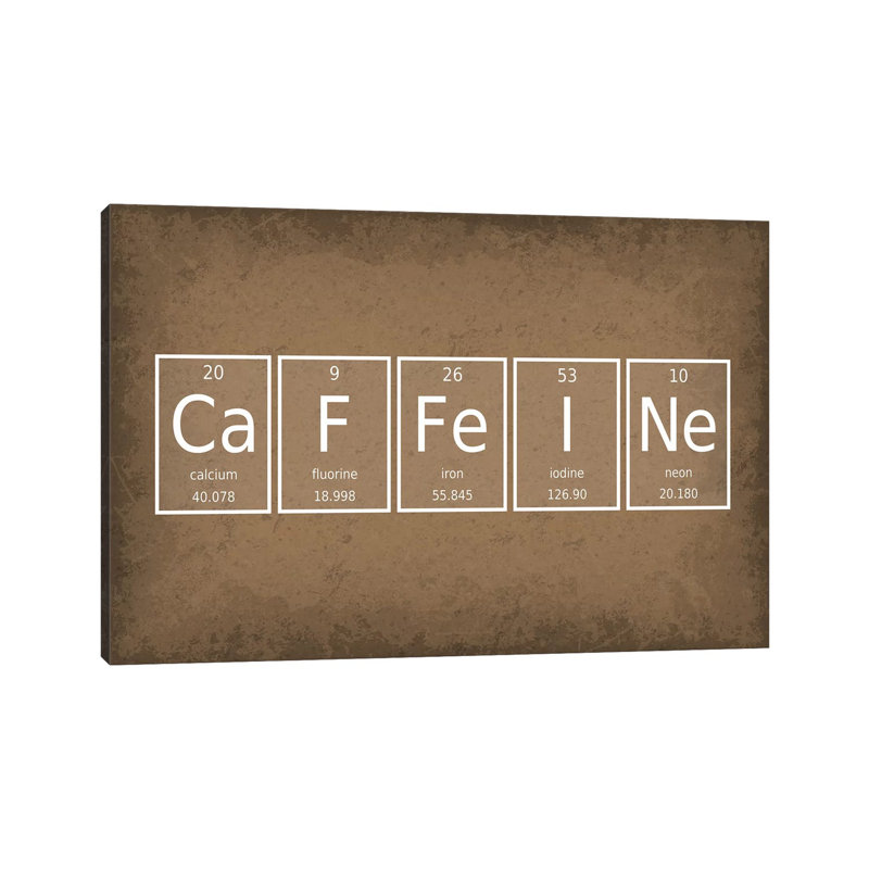 «Caffeine» par GetYourNerdOn - Art textuel sur toile tendue, H 18 po x l 26 po x P 1,5 po