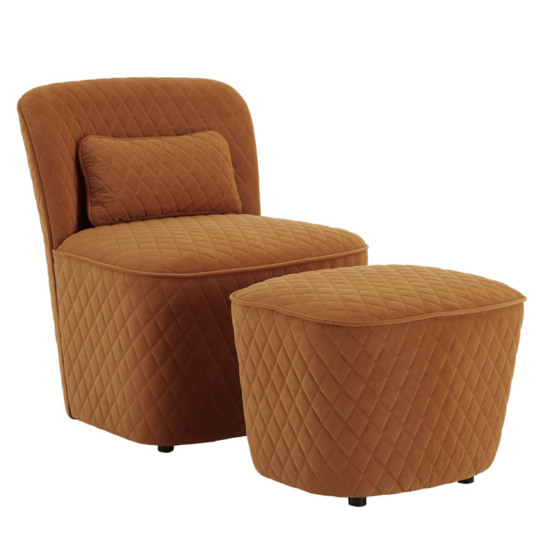 Mayer Upholstered Slipper Chair with Ottoman