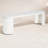 Metaza Alvero 3-Piece Modern Outdoor Concrete Dining Set With White Terrazzo Tabletop And Matching Benches