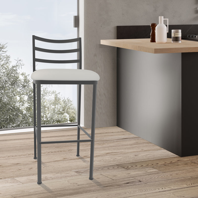 Harper Ayers Upholstered Bar Stool in Hand Powder-Painted Finish, Counter Stool (26" Seat Height), Vail Pure White