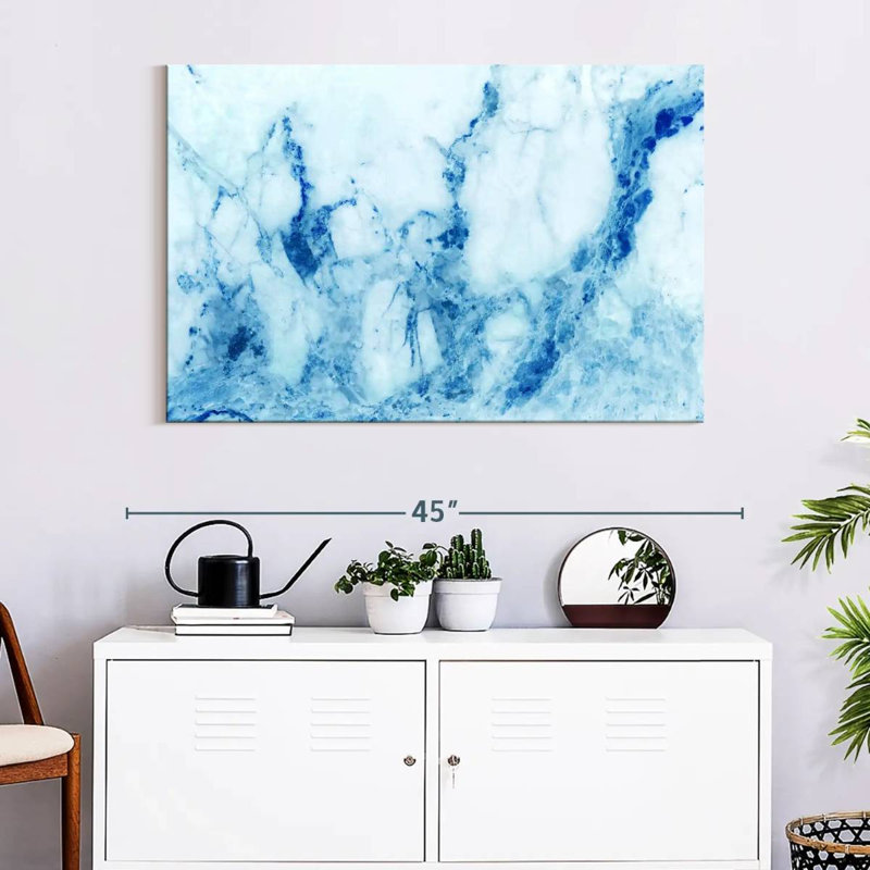 Marbre Alvord bleu abstrait, H 26 po x l 39 po