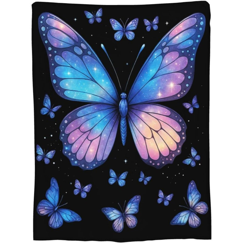 Jeté papillon Papillons pour filles Filles jeté doux, chaud, confortable, molleton, peluche, flanelle, couvertures pour garçons, adultes, 60 po x 80 po