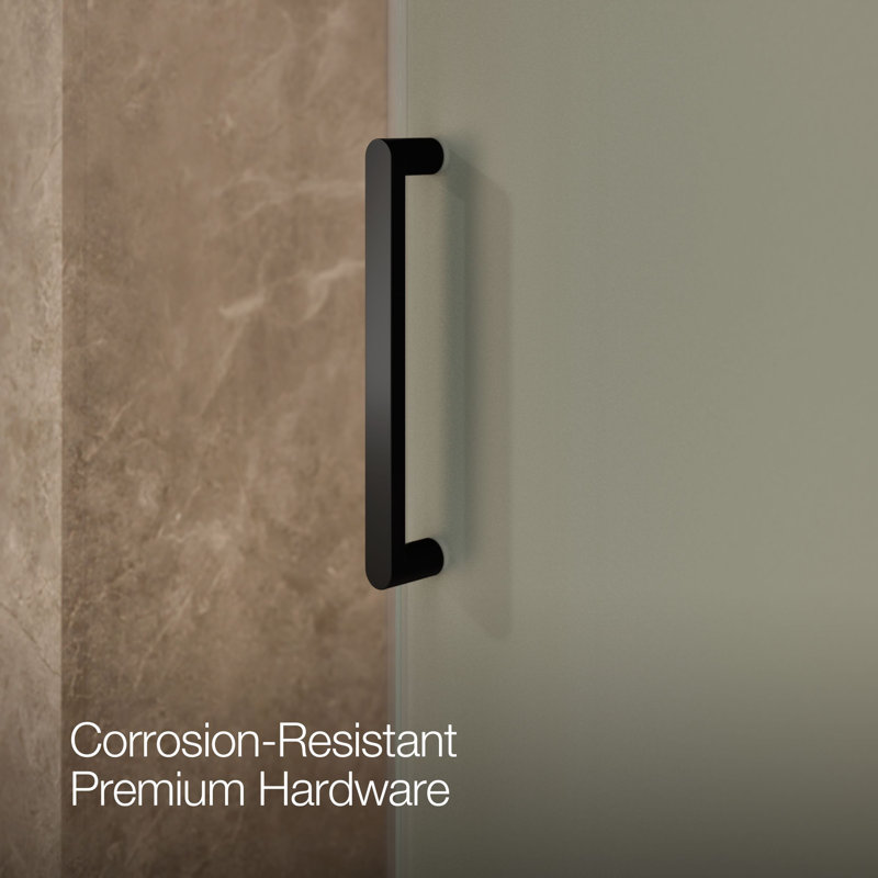 Composed 78 In. Sliding Shower Door With 3/8 In.-Thick Glass, Black