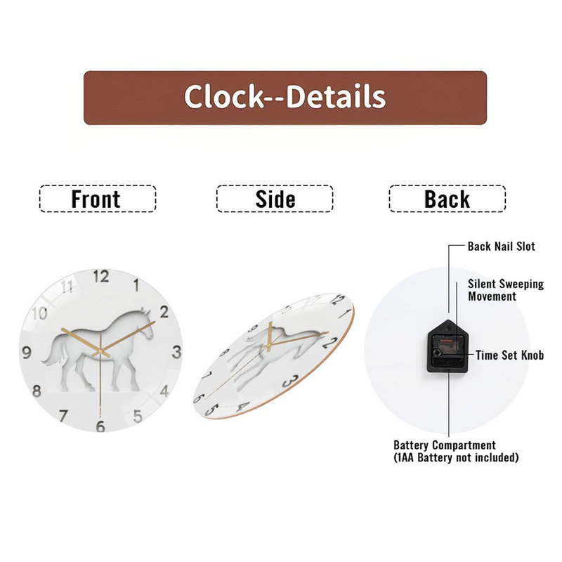 Horloge murale élégante 12 po