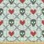 Gioia Skulls and Hearts Crosses Stitch Work Knitted Nordic Fabric
