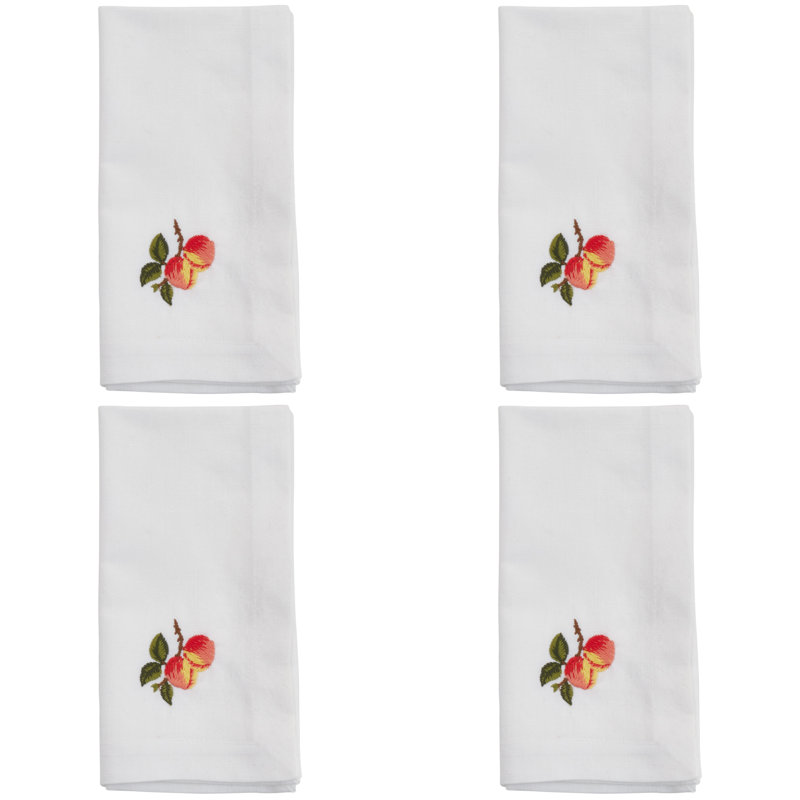 Ensemble de serviettes brodées 4 pièces Peach Design