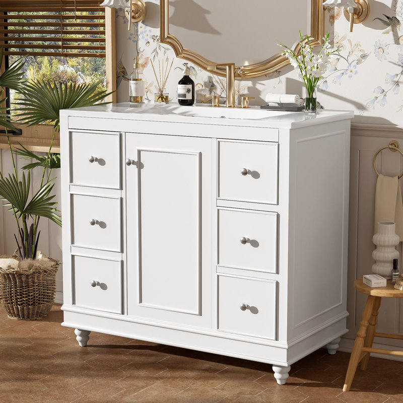 Ensemble de meuble-lavabo simple 36 po Debie, Blanc