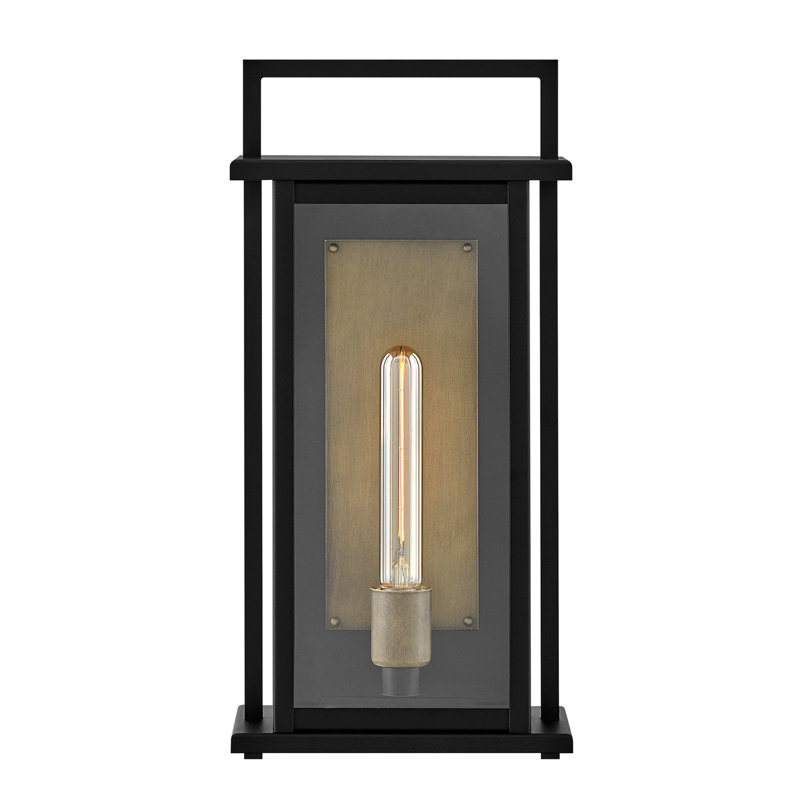 Langston Two-Tone Wall Mount Aluminum Outdoor Lantern, 18.3" H x 8.75" W x 6" D