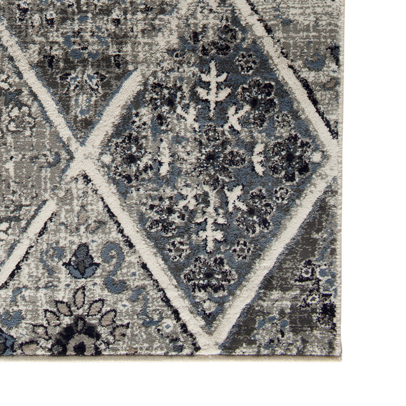 Tapis bleu / gris Marilyn, Rectangle 6 pi 6 po x 9 pi 6 po
