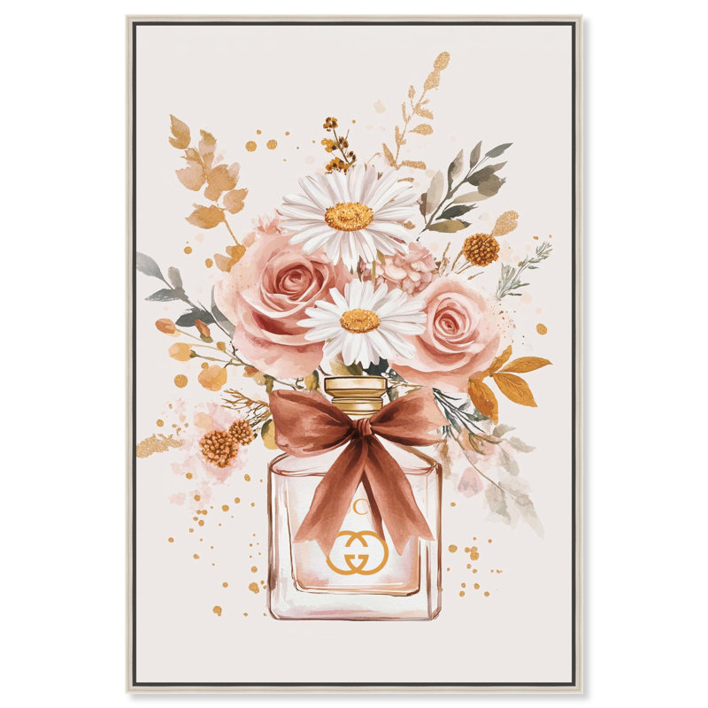 Jolies fleurs sur toile coquettes, art tendance par Art Remedy, Cadre argenté, H 55 po x l 37 po
