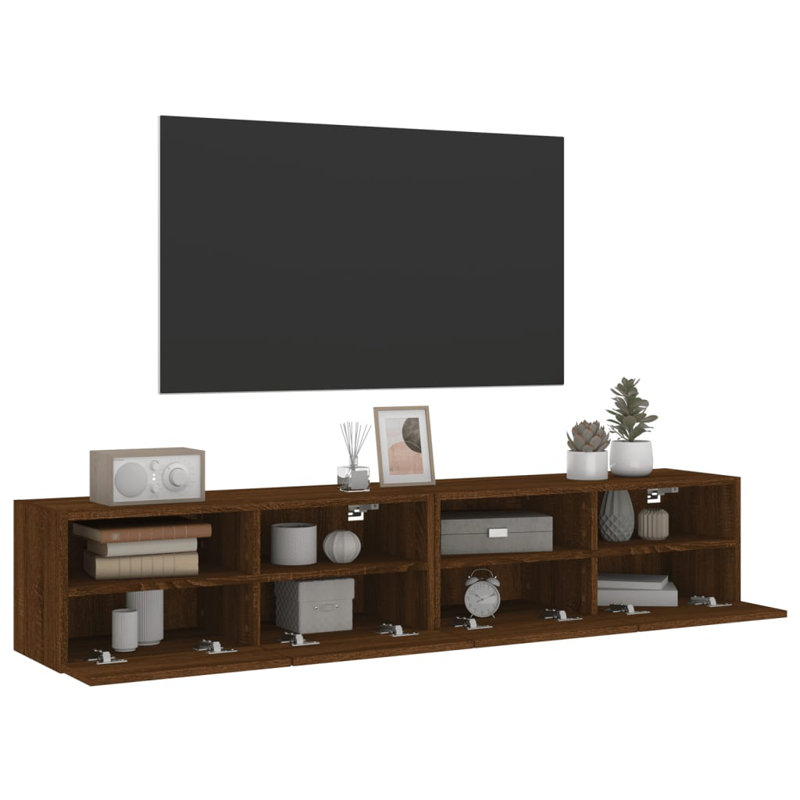 30cm x 30cm-2 piece TV wall cabinet made of wood, 30cm x 30cm, Sonoma Oak, 11.8" H x 63" W x 11.8" D