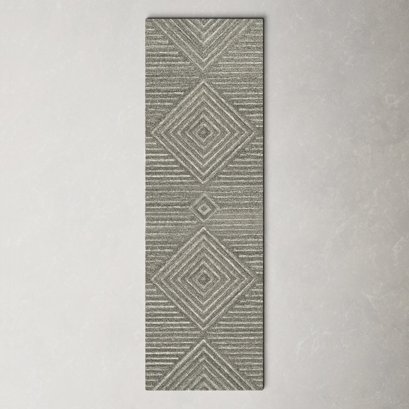 Preusser Wool Geometric Indoor Rug, Runner 2'6" x 8'