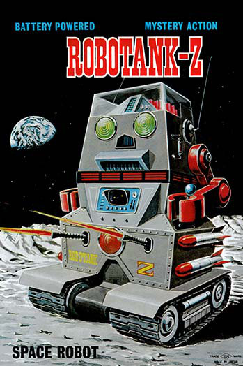 Robot-z space robot-imprimé de publicités, H 30 po x l 20 po