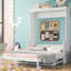 Grand lit escamotable avec tablette, blanc-1049866991