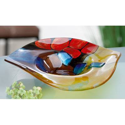 Jeremey Handmade Glass Metal Decorative Bowl - Set of 1