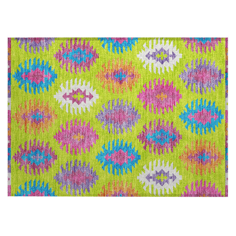 Tapis intérieur / extérieur en polyester tissé à la machine Chayden, Rectangle 1 pi 8 po x 2 pi 6 po