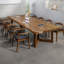 Table de salle à manger en bois massif avec pieds carrés Live Edge-1974679189