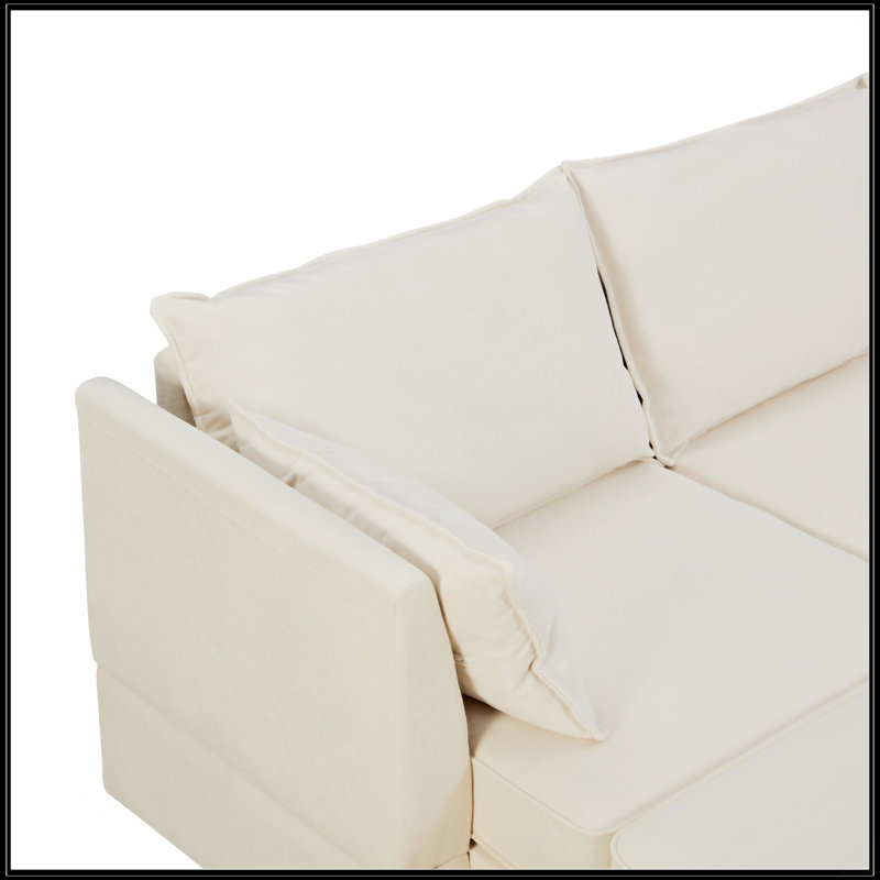 Grand canapé modulaire moderne en U, Beige