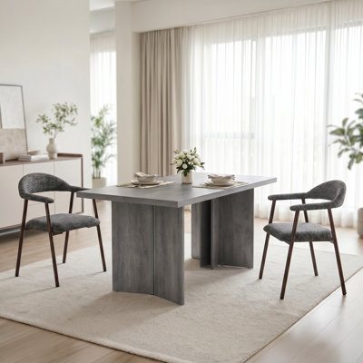 Table de salle à manger rectangulaire en bois Amiin 70 po avec 2 chaises de cuisine modernes rembourrées