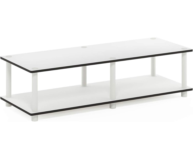  Meuble télé blanc moderne No Tools, H 10,9 po x L 41,3 po x l 15,6 po, Blanc