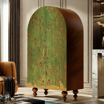 Armoire arquée avec tringle à vêtements et tablettes