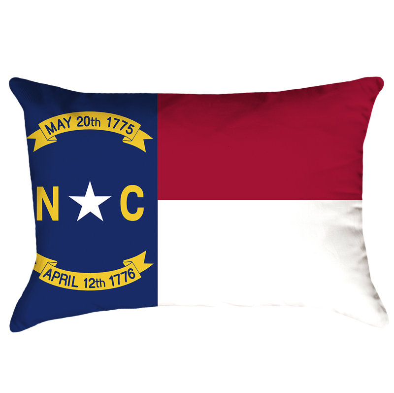 Drapeau de caroline du nord, Similisuède - Fermeture à glissière dissimulée, Pas de bourre, Housse de coussin