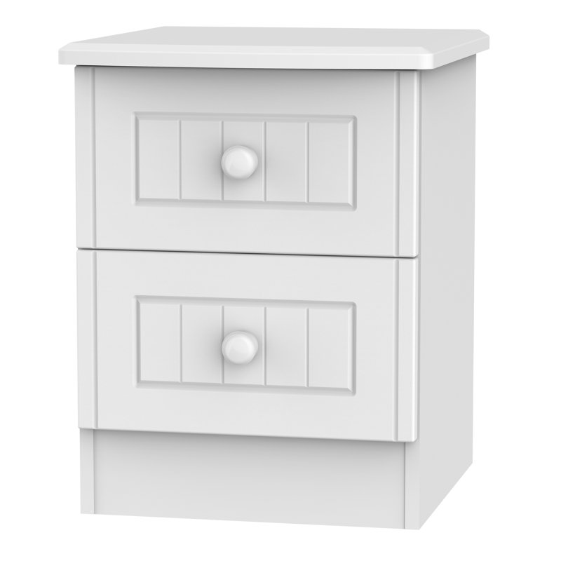 Fully Assembled Saxena 2 Drawer Bedside Table