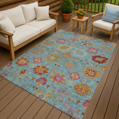 Tapis damassé intérieur / extérieur lavable à la machine ACN2288