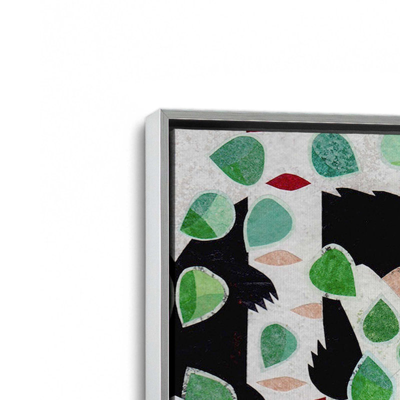 «Wilderness Collage I» par Kim Conway, reproduction d'art sur toile, Argent argent, Floater Framed Print without Mat Canvas