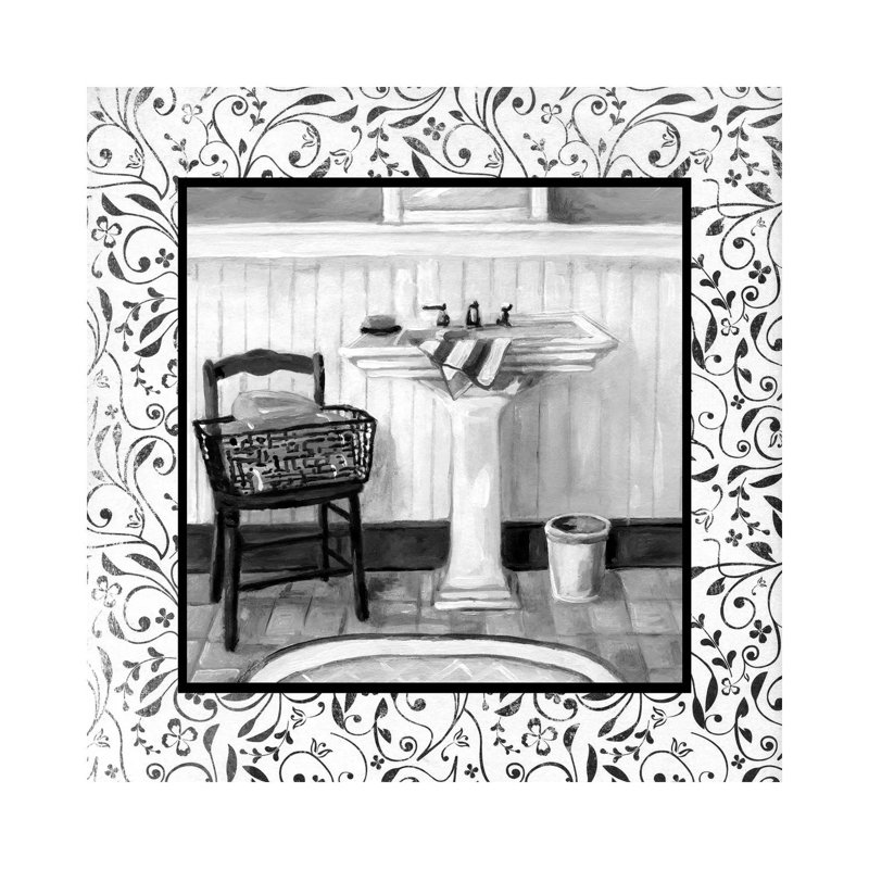 Black And White Bath II by Carol Robinson - Wrapped Canvas Print, 30.48 cm H x 30.48 cm W