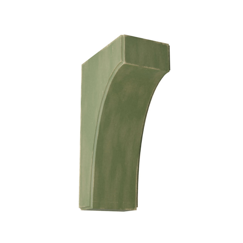 Clarksville Wood Vintage Decor Bracket, 10" H x 1.75" W x 6" D, Restoration Green