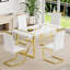 Ensemble de salle à manger pour 4 personnes, table de salle à manger rectangulaire moderne avec 4 chaises de salle à manger en similicuir de luxe-376560578-376560574
