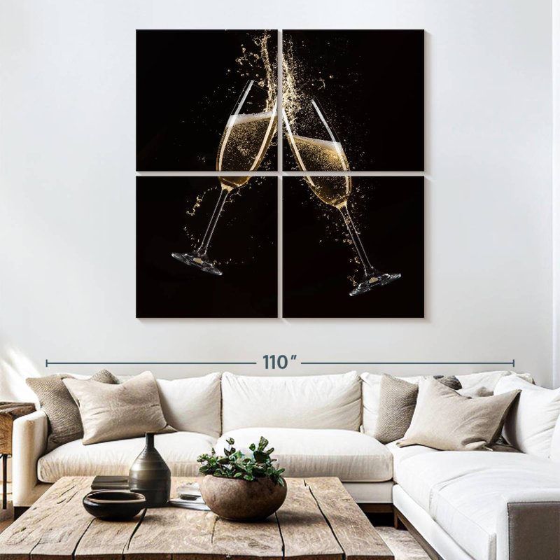Yarlin Champagne Toast Splash, 74" H x 74" W
