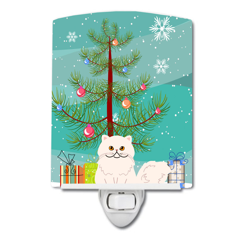 Lampe de noël en céramique avec sapin de noël perse chats