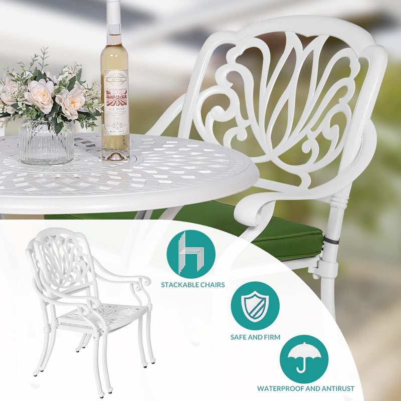 Ensemble bistro rond en aluminium 31 po pour 2 personnes Round