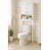 Dorset Over-the-Toilet Space Saver Storage, White - Wall and Base Cabinet Set with Adjustable Shelf, Open Display Shelf, Zinc Metal Hinges, and Nylon Floor Levellers, 27 in. W x 9 in. D