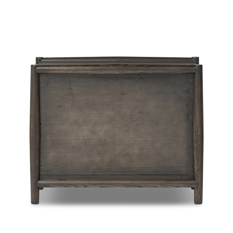 Glenview 3 - Drawer Solid Wood Nightstand, Smoked Black