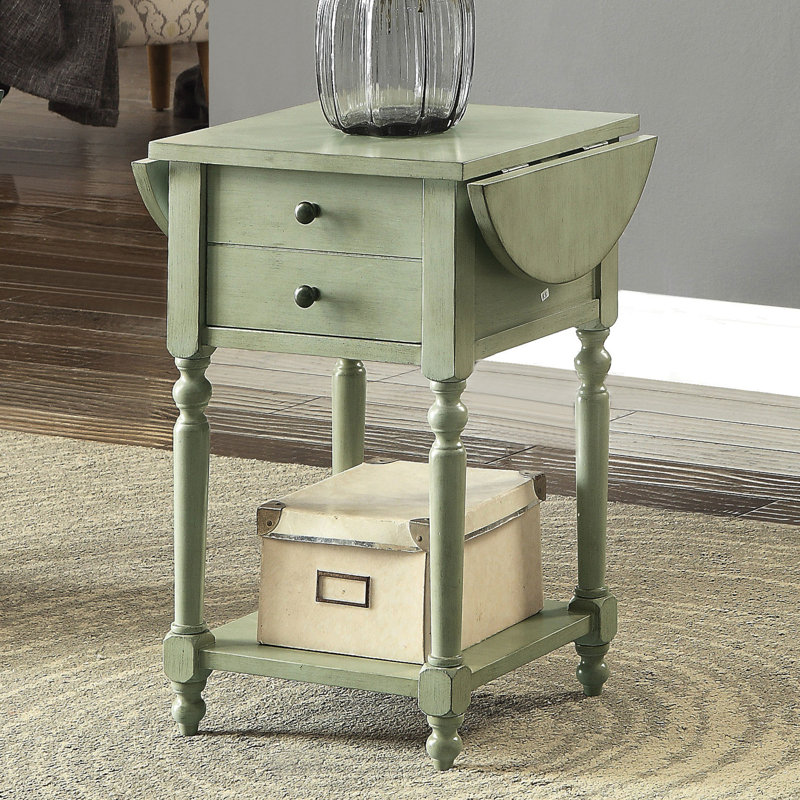 Table de bout avec rangement Kayli, Gris