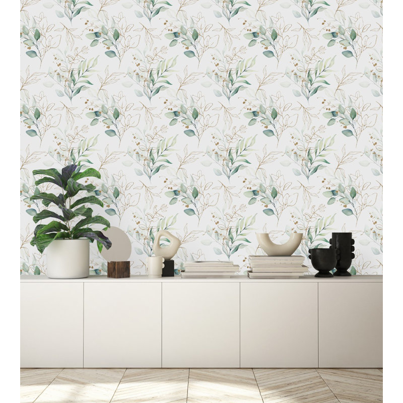 Kenel Peel & Stick Floral Wallpaper, 2.08' W x 10.42' L