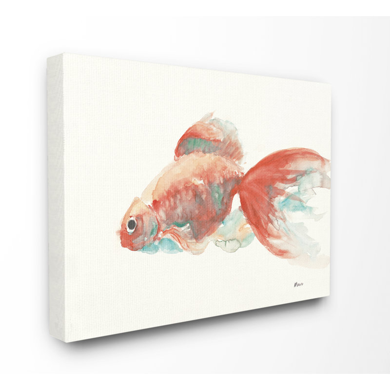 « un poisson rouge red green animal », reproduction d’art, H 36 po x l 48 po x P 1,5 po, Toile tendue