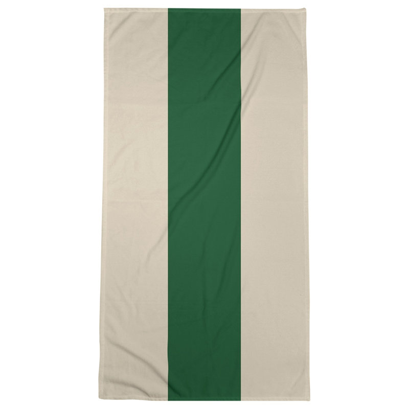 Lightweight Beach Towel, Cream/Green