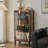 Black Walnut Color + Gray Solid Wood + Tempered Glass Display Cases
