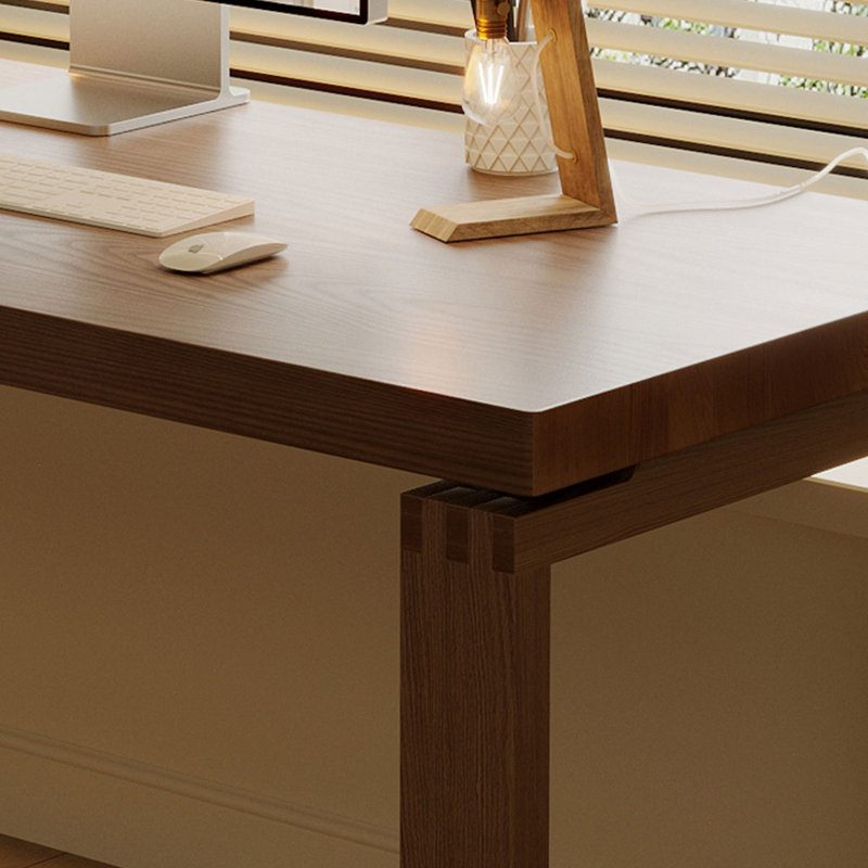 Bureau rectangulaire en bois massif brun clair, H 29,53 po x l 86,61 po x P 23,62 po