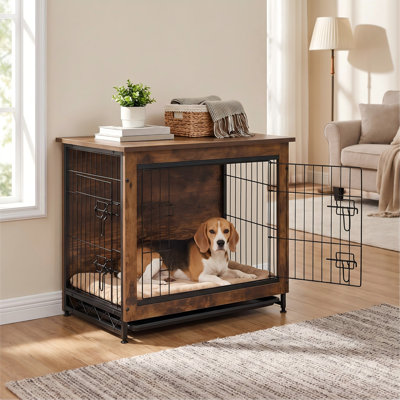 Meuble pour cage Lofland avec portes doubles pour petits et grands chiens